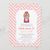 Gumball Machine Snoep met als geboortedag beschouw Kaart (Voorkant / Achterkant)