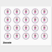 Gumball Machine Stickers- roze Ronde Sticker (Vel)