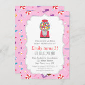 Gumball Machine Sweet Snoep Birthday Party Kaart (Voorkant / Achterkant)