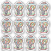Gumball machine, Waterverf, Grappig, Kleurrijk Sticker (Voorkant)
