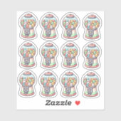 Gumball machine, Waterverf, Grappig, Kleurrijk Sticker (Vel)