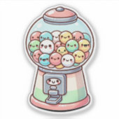 Gumball machine, Waterverf, Grappig, Kleurrijk Sticker (Voorkant)