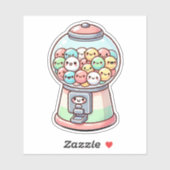 Gumball machine, Waterverf, Grappig, Kleurrijk Sticker (Vel)