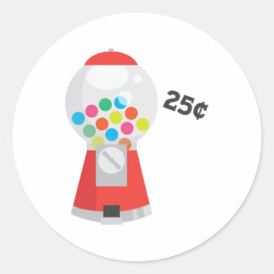 Gumball Macine Ronde Sticker