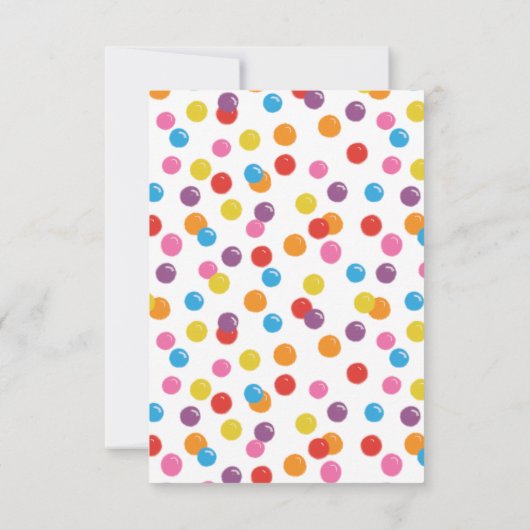 Gumball Retro Snoep Verjaardagsflat Dank u kaart (Achterkant)