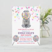 Gumball Snoep Sweet Baby shower Invitation Kaart (Staand voorkant)