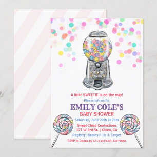 Gumball Snoep Zoete Baby Shower Uitnodiging