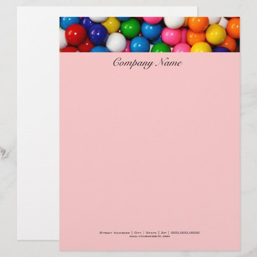 Gumballs Letterhead Briefhoofd Ontwerp (Voorkant / Achterkant)