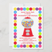 Gumballs Snoep Bash Birthday Party Invitation Kaart (Voorkant)