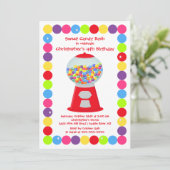 Gumballs Snoep Bash Birthday Party Invitation Kaart (Staand voorkant)