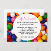 Gumballs-uitnodigingen Kaart (Voorkant / Achterkant)