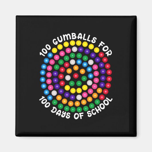 Gumballs voor 100 dagen school magneet (Voorkant)