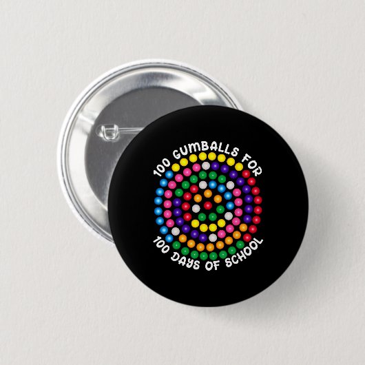 Gumballs voor 100 dagen school ronde button 5,7 cm (Voorkant /achterkant)