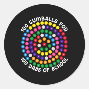 Gumballs voor 100 dagen school ronde sticker