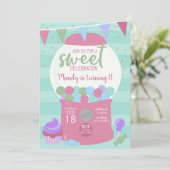 GumballSweet Celebration Uitnodiging voor verjaard (Staand voorkant)