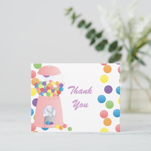 Gumbalmachine Bedankkaart (Staand voorkant)