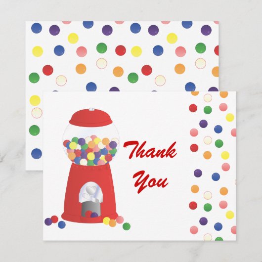 Gumbalmachine Bedankkaart (Voorkant / Achterkant)