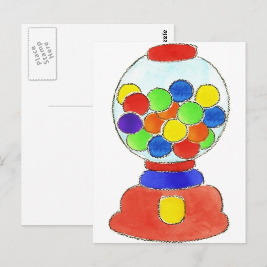Gumbalmachine Briefkaart (Voorkant / Achterkant)