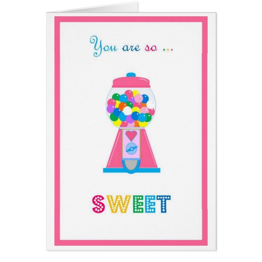 Gumbalmachine en regenboogwenskaart (Voorkant)