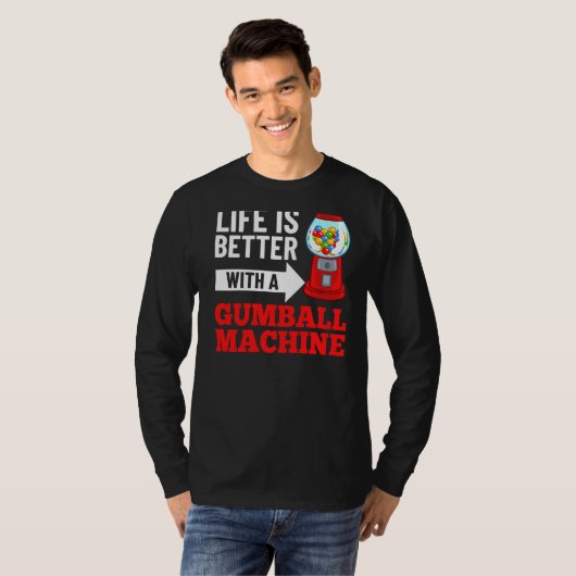 Gumbalmachine Gum Ball Bubble Kauwgom T-shirt (Voorkant volledig)