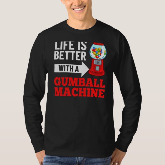 Gumbalmachine Gum Ball Bubble Kauwgom T-shirt (Voorkant)