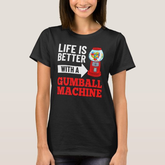 Gumbalmachine Gum Ball Bubble Kauwgom T-shirt (Voorkant)