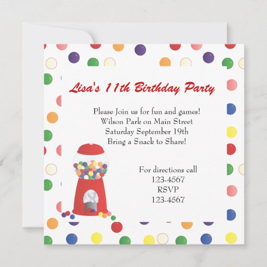 Gumbalmachine Kaart (Voorkant)