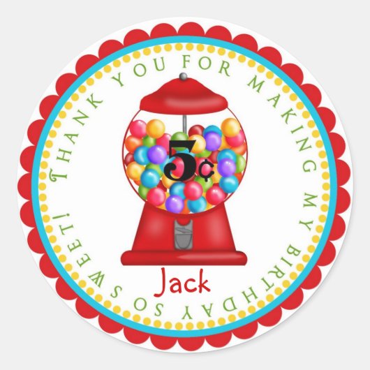 Gumbalmachine-stickers Ronde Sticker (Voorkant)