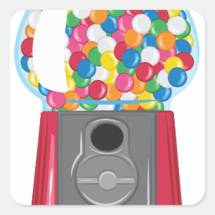 Gumbalmachine Vierkante Sticker