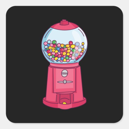 Gumbalmachine Vierkante Sticker (Voorkant)