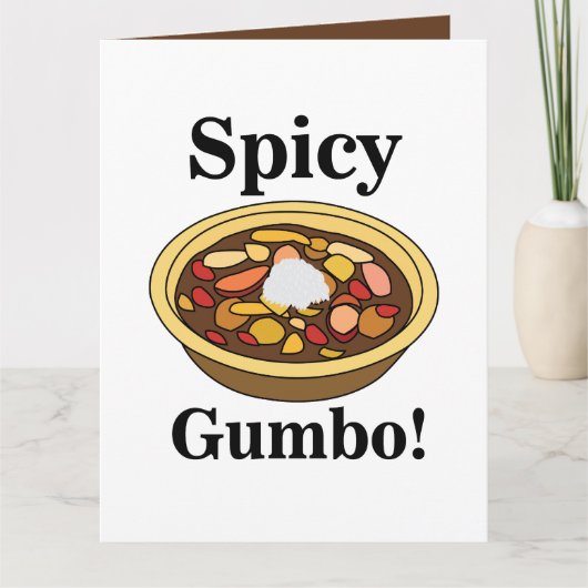 Gumbo Eten Pittige Gumbo Kaart (Voorkant)