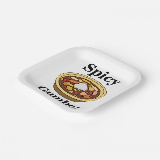 Gumbo Food Spicy Gumbo Party Papieren Bordje (Gebogen)