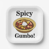 Gumbo Food Spicy Gumbo Party Papieren Bordje (Voorkant)