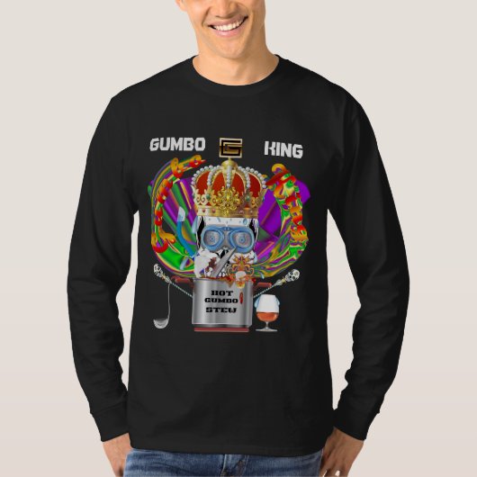 Gumbo King Mannen Dark Uitzicht Hints alstublieft T-shirt (Voorkant)