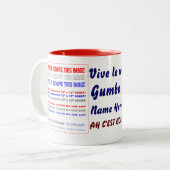 Gumbo King Mardi Gras Uitzicht Hints alstublieft Tweekleurige Koffiemok (Voorkant links)