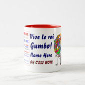 Gumbo King Mardi Gras Uitzicht Hints alstublieft Tweekleurige Koffiemok (Center)