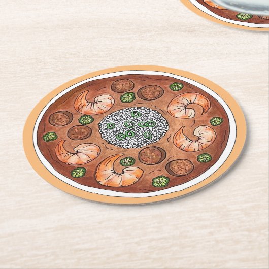 Gumbo Soup Louisiana LA New Orleans NOLA Food Ronde Kartonnen Onderzetter (Gebogen)