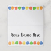 Gumdrop Meerkleurig Snoep Vakantie Plaatskaartje (Buitenkant ongevouwen)