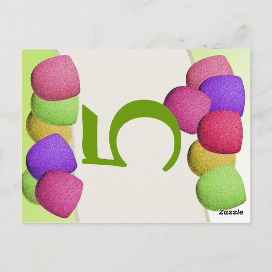 Gumdrop snoep Tafelnummer Kaart (Achterkant)