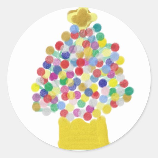 Gumdrop Tree Ronde Sticker (Voorkant)