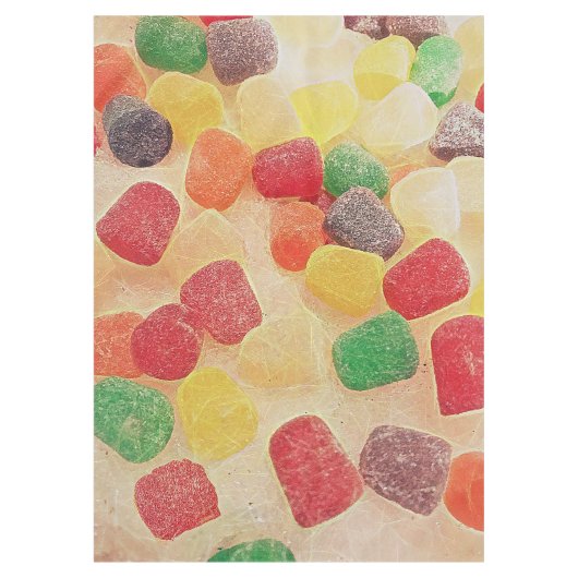 Gumdroppen in de sneeuwtafels tafelkleed (Voorkant)