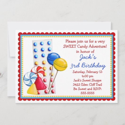 Gumdrops en Snoepjes Buttonnen Kaart (Voorkant)