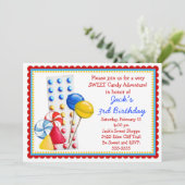 Gumdrops en Snoepjes Buttonnen Kaart (Staand voorkant)