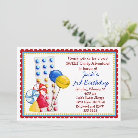 Gumdrops en Snoepjes Buttonnen Kaart (Staand voorkant)