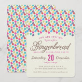 Gumdrops & Gingerbrood House Decorting Party Kaart (Voorkant / Achterkant)