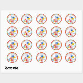 Gumdrops, Lollipops en Snoepjes Buttonnen Ronde Sticker (Vel)