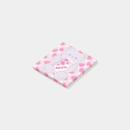 Gummi Sweet Strawberry Milk Post-it® Notes (Schuin)