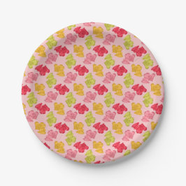 Gummie Koeien Tropisch Fruit Roze Papieren Bordje