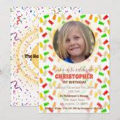 Gummies & Confetti Birthday Uitnodiging (Voorkant / Achterkant)
