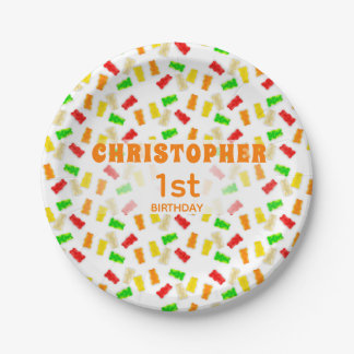Gummies verjaardagspapieren borden papieren bordje